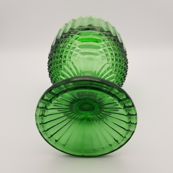 Vintage Green Carnival Glass Goblet - Picture 6 of 7